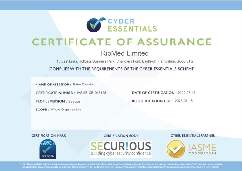 Cyber Essentials - certificate